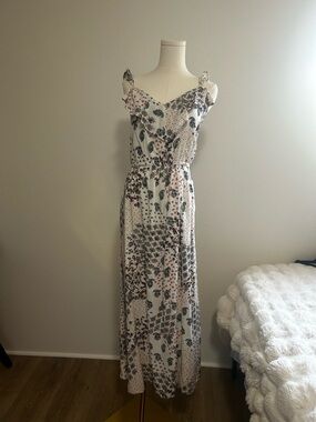 Maurices White Ruffled Sleeveless Maxi Dress